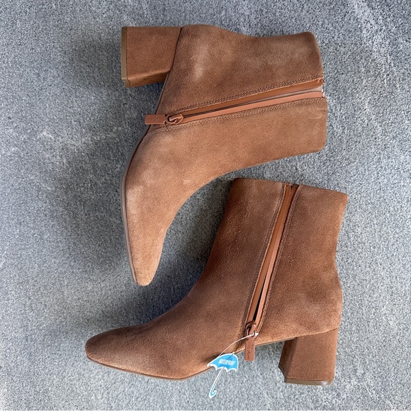 NIB Aqua College Women's Waterproof  "Echo" Dress Ankle Booties Tan Suede Sz 8.5 - Picture 4 of 14